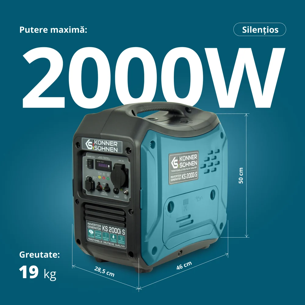 Konner & Sohnen KS 2000i S Generator digital invertor 2.0kW, monofazat, benzina [1]