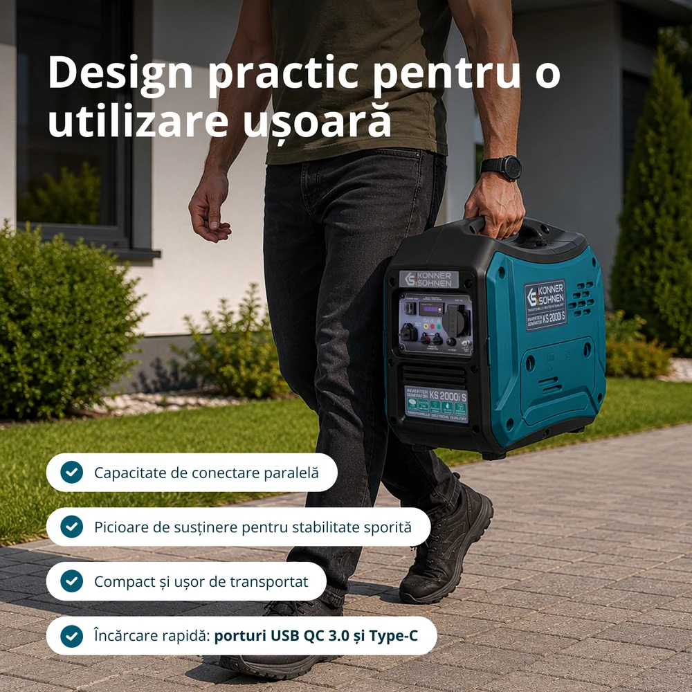 Konner & Sohnen KS 2000i S Generator digital invertor 2.0kW, monofazat, benzina [6]