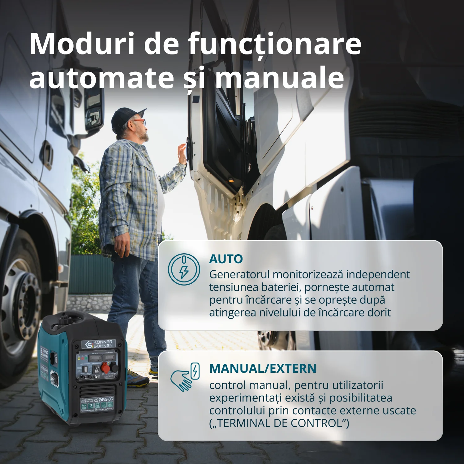 Konner & Sohnen KS 24VS-DC Generator de curent continuu, max. 60A, benzina, versiunea 24–27V [8]