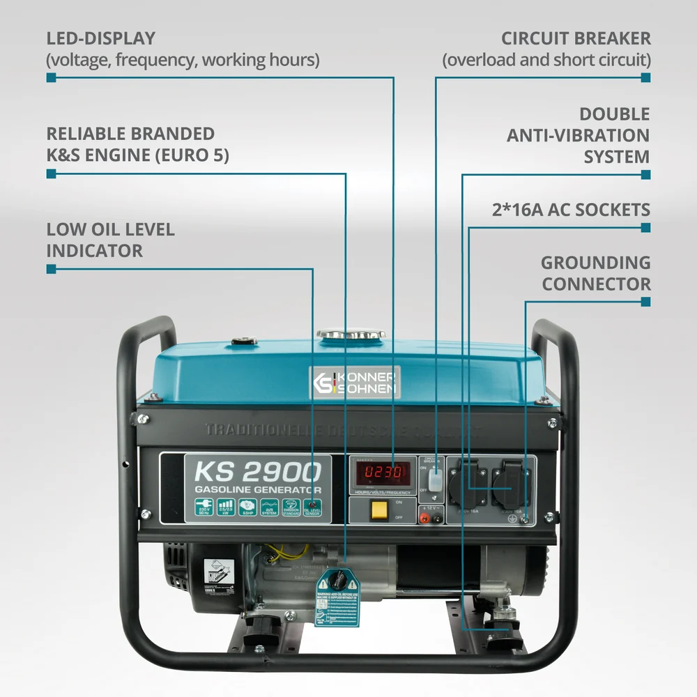 Konner & Sohnen KS 2900 Generator de curent 2.9 kW, 230V, AVR, benzina [7]