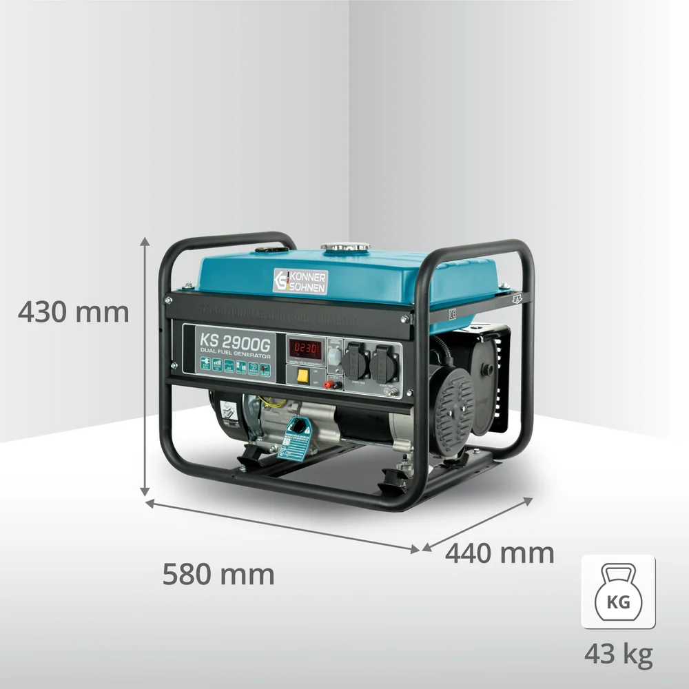 Konner & Sohnen KS 2900G Generator de curent 2.9 kW, 230V, AVR, GPL/benzina, pornire manuala [5]