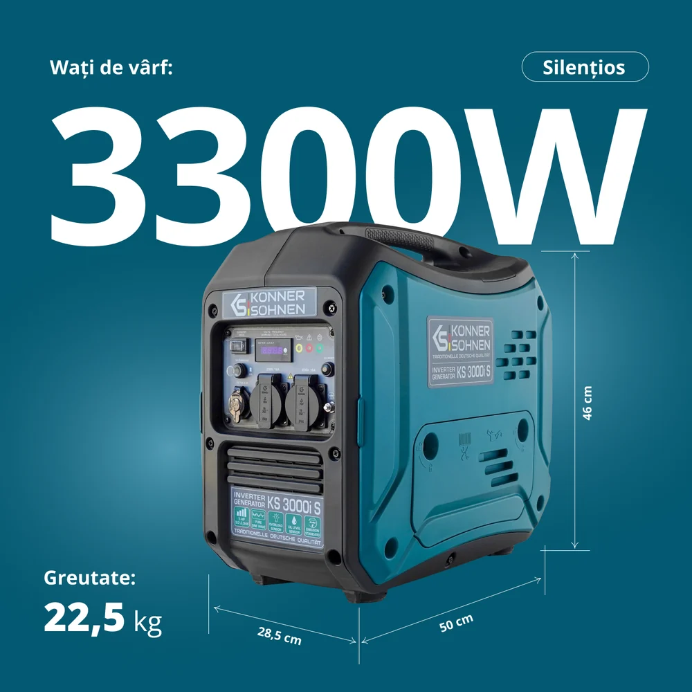 Konner & Sohnen KS 3000i S Generator digital invertor 3.3kW, monofazat, benzina [1]