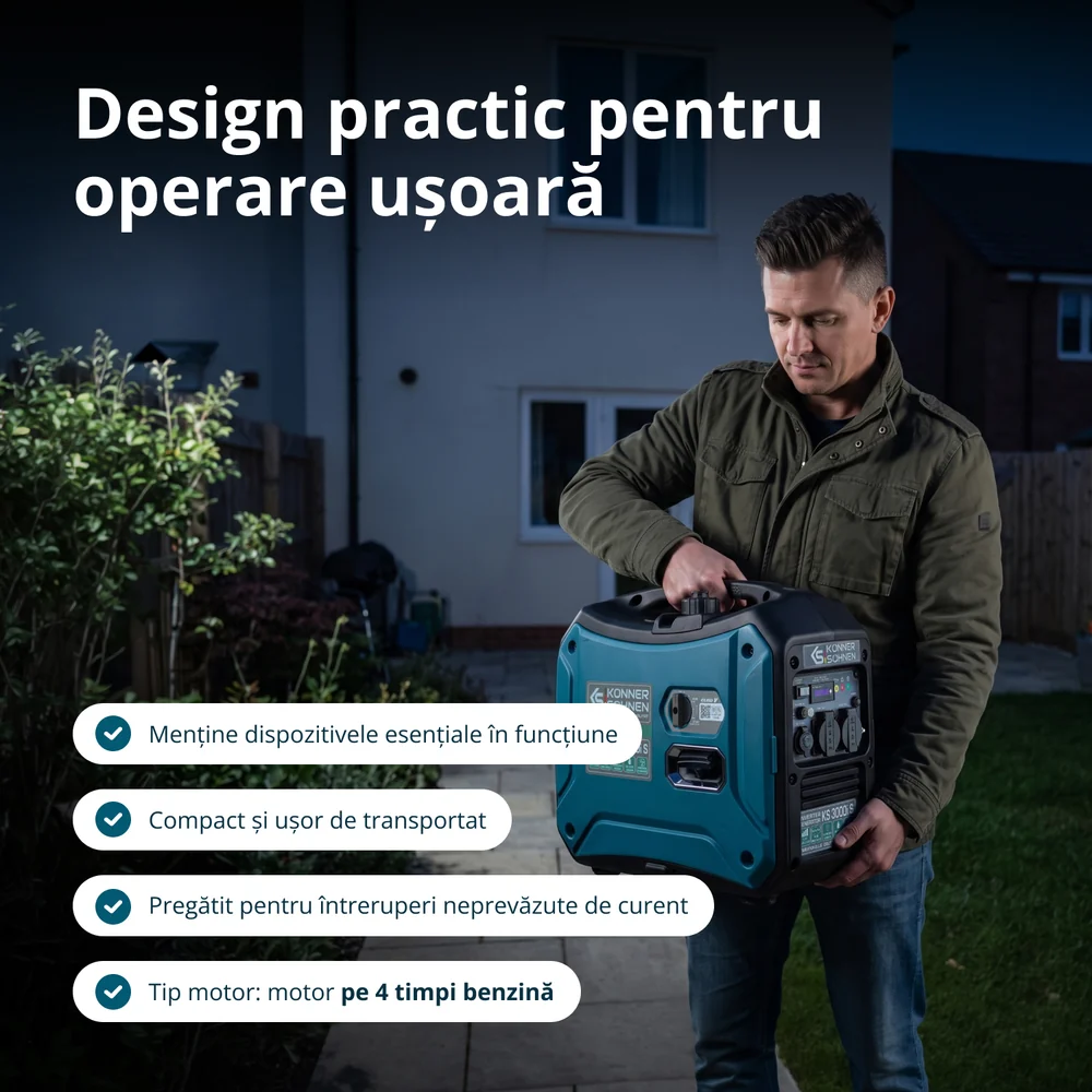 Konner & Sohnen KS 3000i S Generator digital invertor 3.3kW, monofazat, benzina [4]