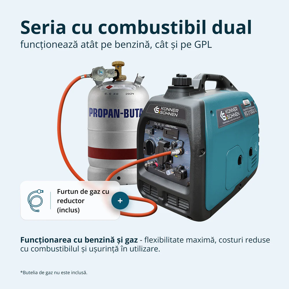 Konner & Sohnen KS 3100iG S Generator digital invertor 3.1kW, monofazat, GPL/benzina [6]