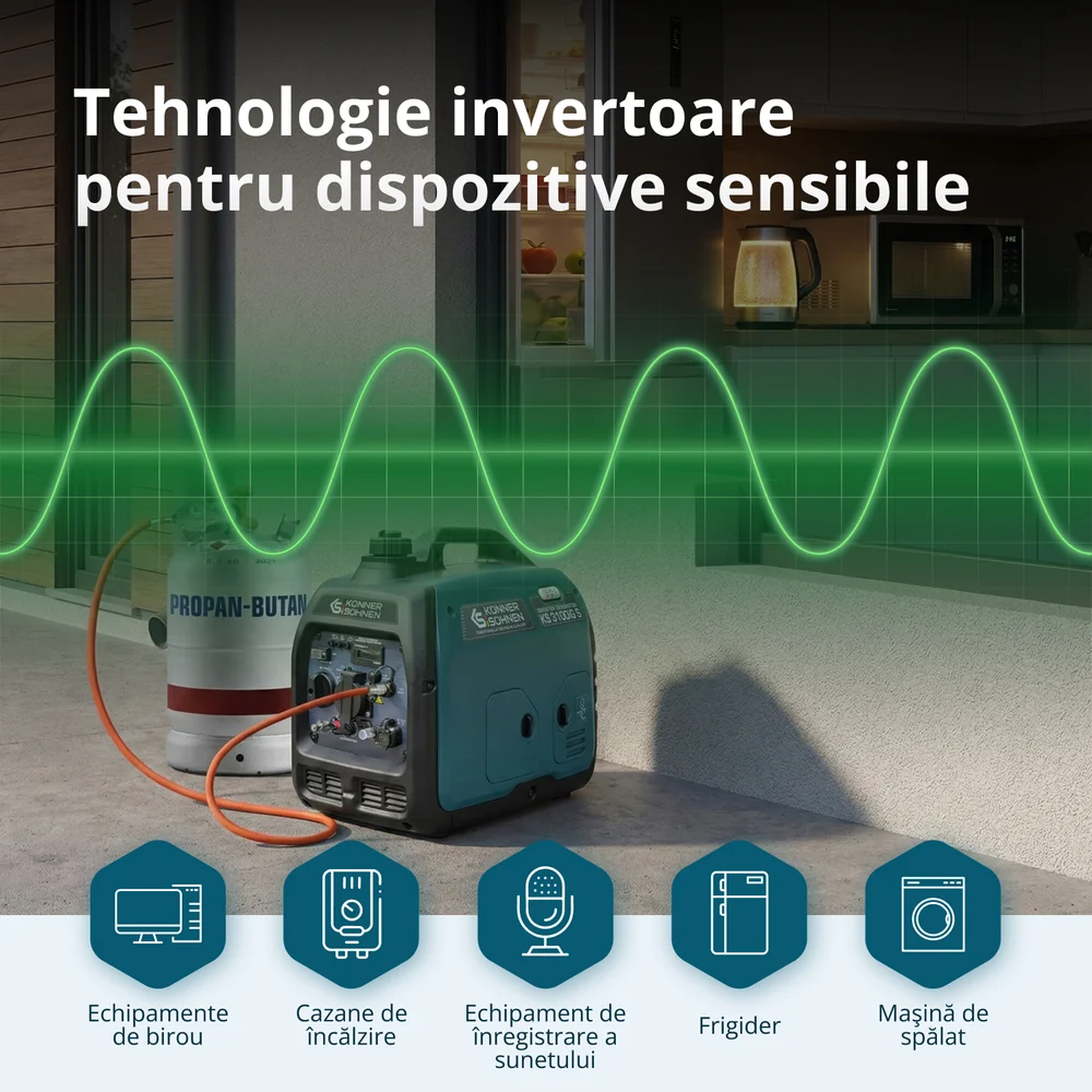 Konner & Sohnen KS 3100iG S Generator digital invertor 3.1kW, monofazat, GPL/benzina [2]