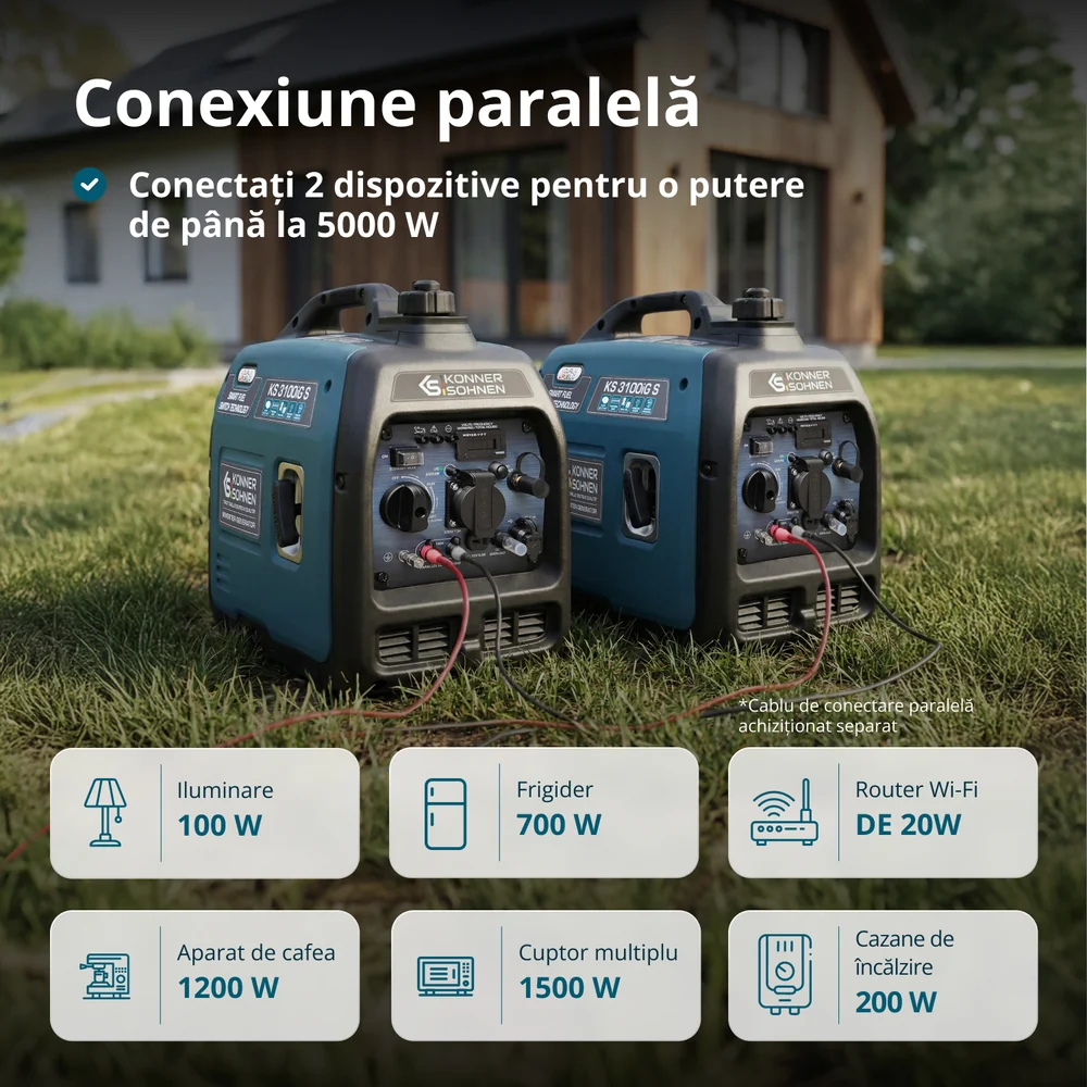 Konner & Sohnen KS 3100iG S Generator digital invertor 3.1kW, monofazat, GPL/benzina [5]