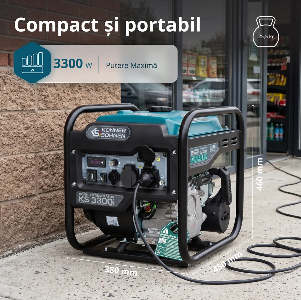 Konner & Sohnen KS 3300i Generator digital invertor 3.1kW, monofazat, benzina [3]