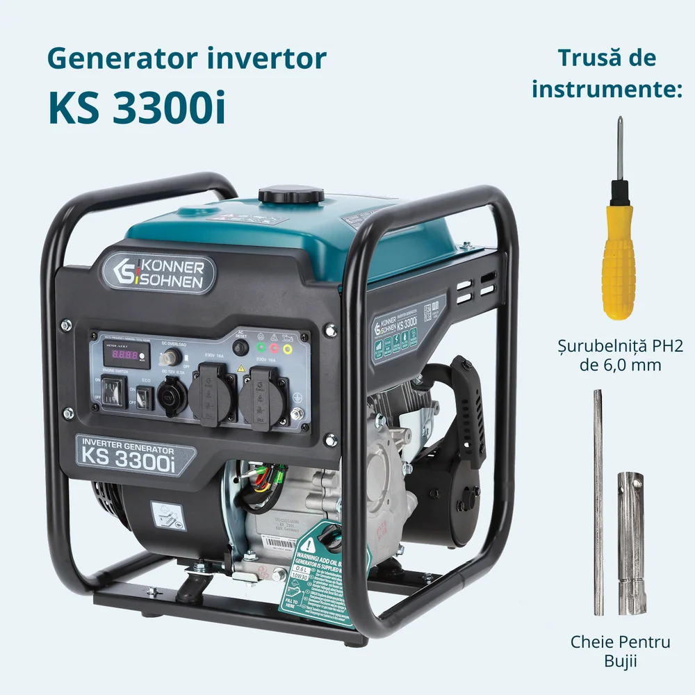 Konner & Sohnen KS 3300i Generator digital invertor 3.1kW, monofazat, benzina [1]