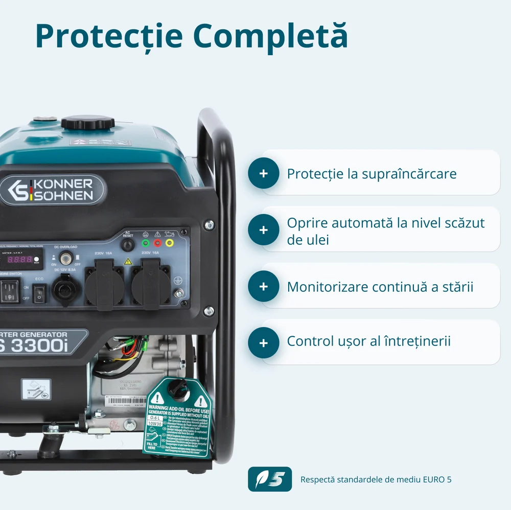 Konner & Sohnen KS 3300i Generator digital invertor 3.1kW, monofazat, benzina [7]