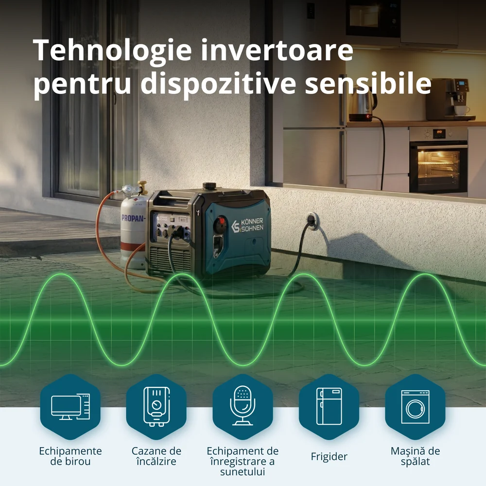 Konner & Sohnen KS 4000iEG S Generator digital invertor 4.4kW, monofazat, GPL/benzina [14]