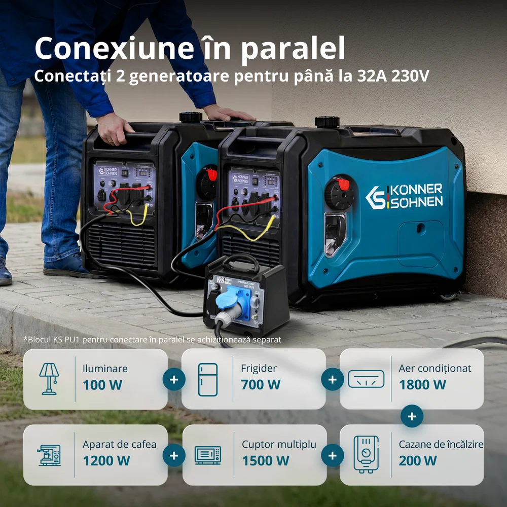 Konner & Sohnen KS 4000iEG S Generator digital invertor 4.4kW, monofazat, GPL/benzina [9]