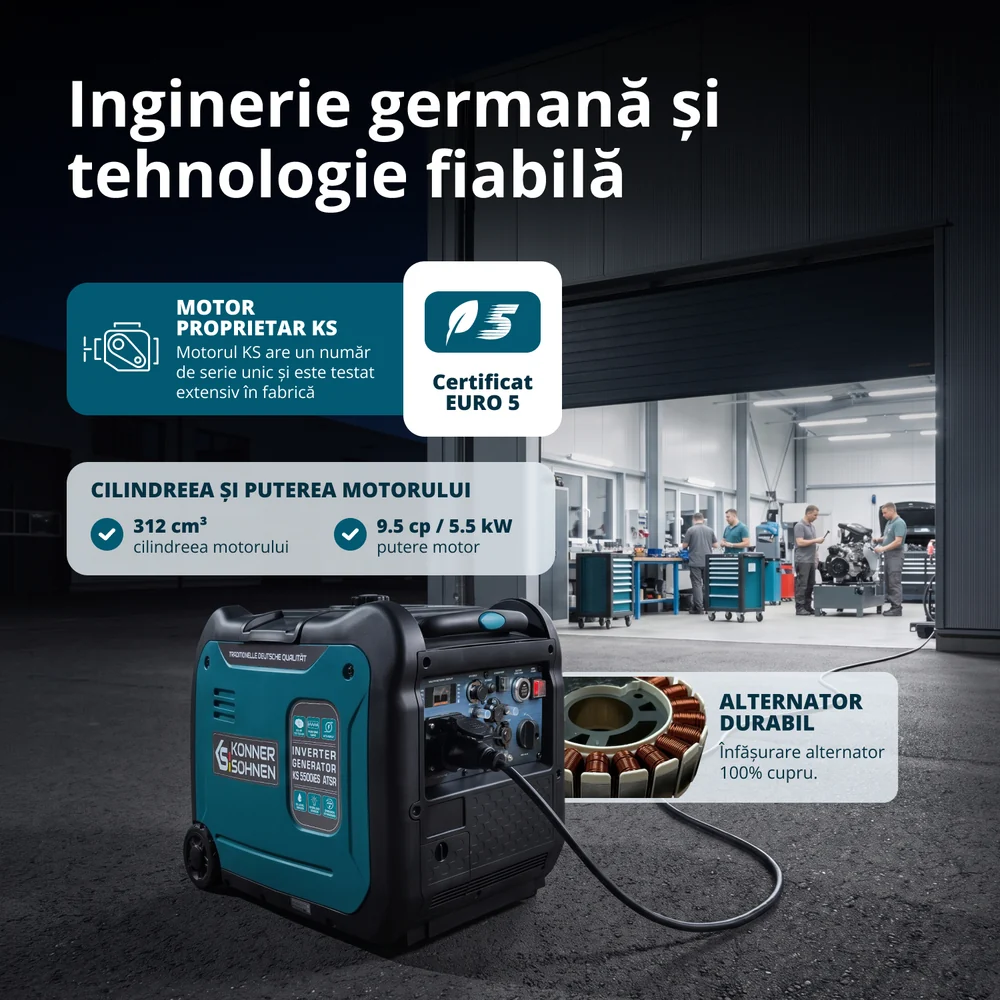 Konner & Sohnen KS 5500iES ATSR Generator digital invertor 5.5kW, monofazat, benzina [8]