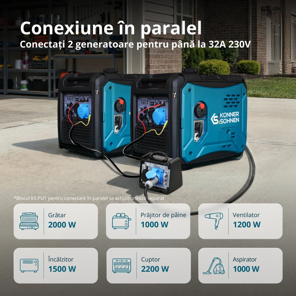 Konner & Sohnen KS 6000iE S Generator digital invertor 5.5kW, monofazat, benzina [2]
