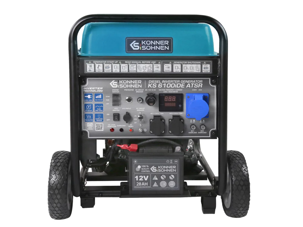 Konner & Sohnen KS 6100iDЕ ATSR Generator digital invertor 5.5kW, 230V, Diesel, pornire electrica [1]