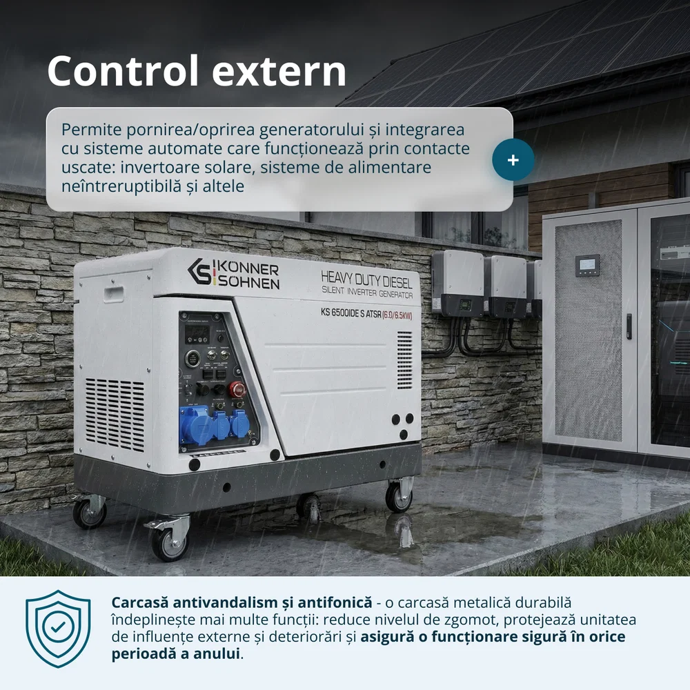 Konner & Sohnen KS 6500iDE S ATSR Generator insonorizat, 6.5 kW, 230, Diesel, pornire electrica [7]