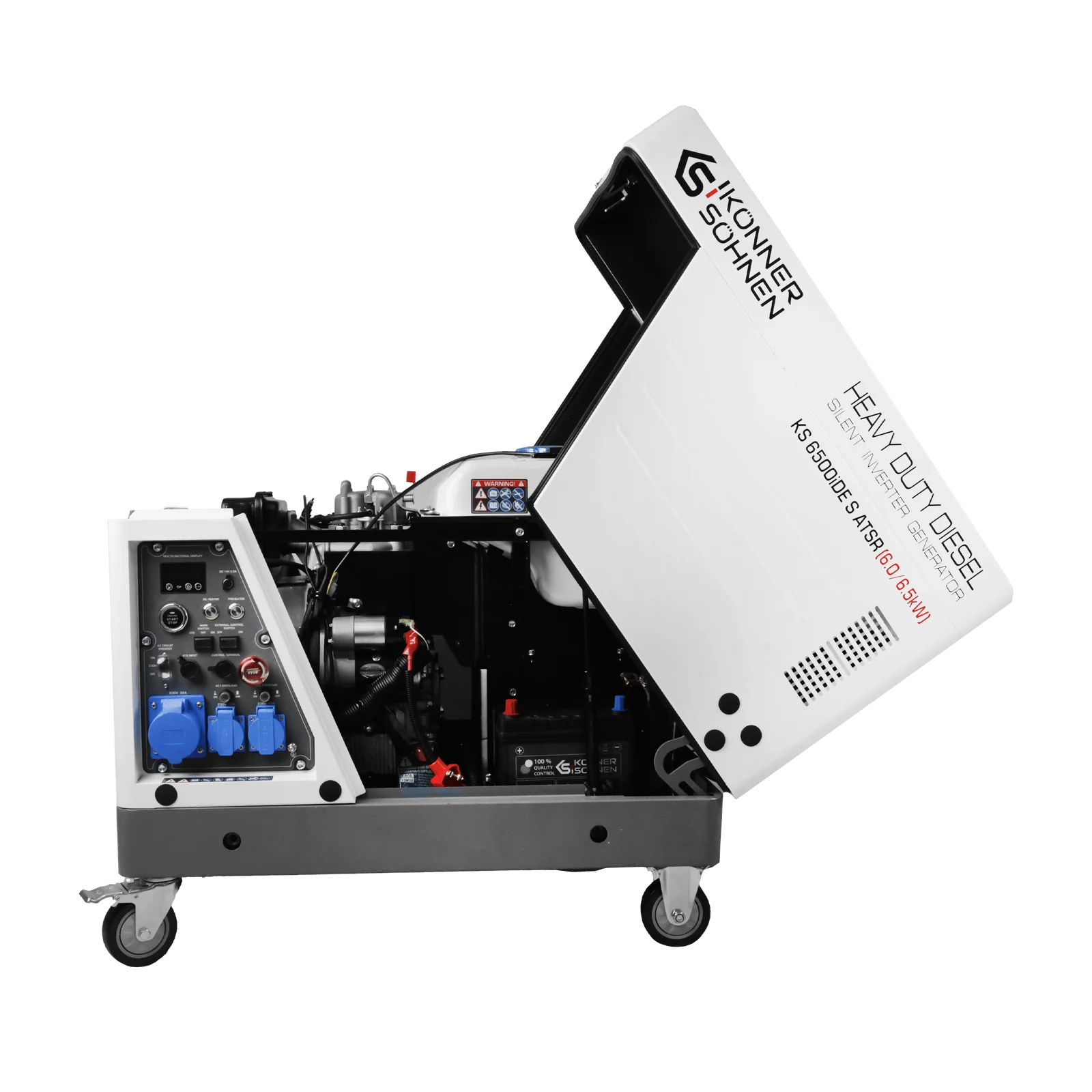 Konner & Sohnen KS 6500iDE S ATSR Generator invertor în carcasă insonorizată 6.5kW, monofazat, diesel [10]