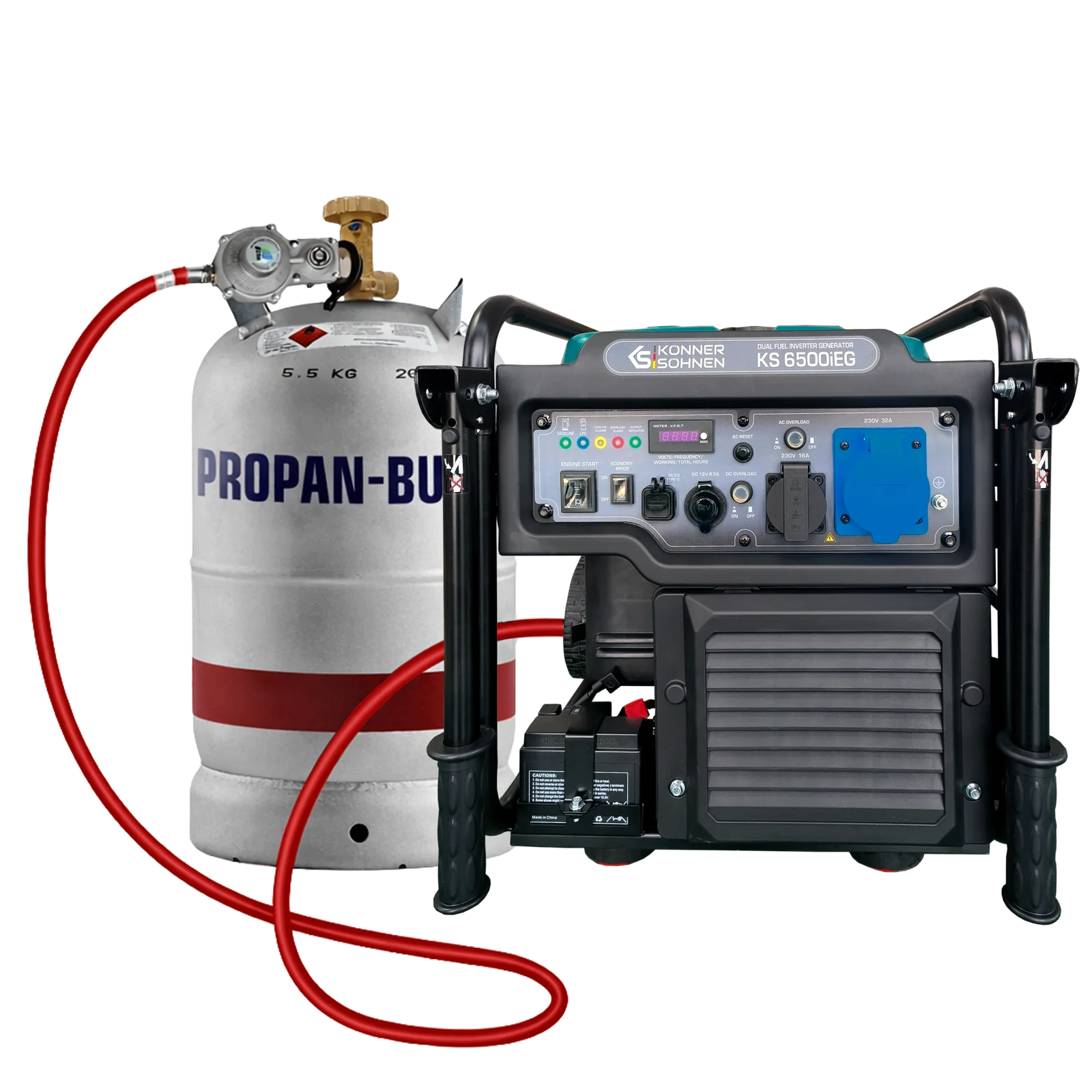 Generatoare electrice - Konner & Sohnen KS 6500iEG Generator digital invertor 6.5kW, monofazat, GPL/benzina