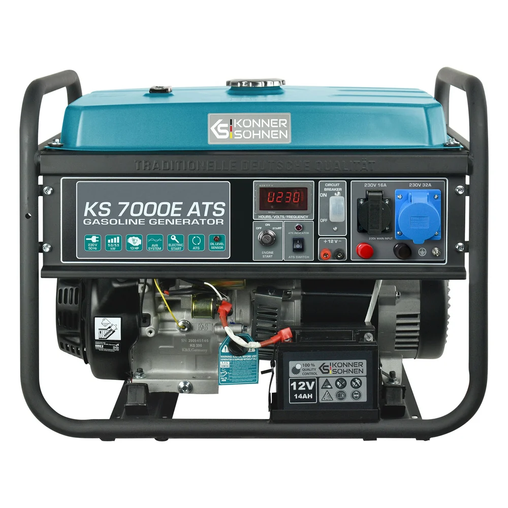 Konner & Sohnen KS 7000E ATS Generator de curent 5.5 kW, 230V, AVR, benzina, pornire electrica