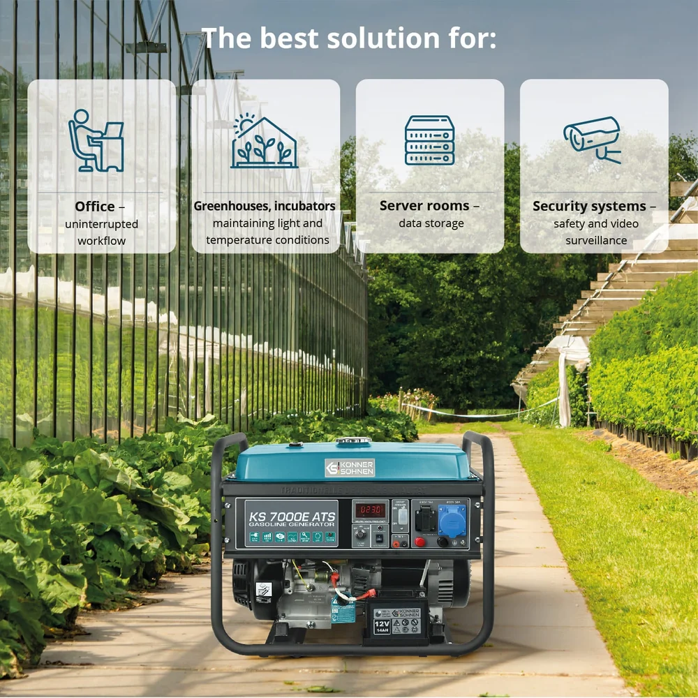 Konner & Sohnen KS 7000E ATS Generator de curent 5.5 kW, 230V, AVR, benzina, pornire electrica [2]