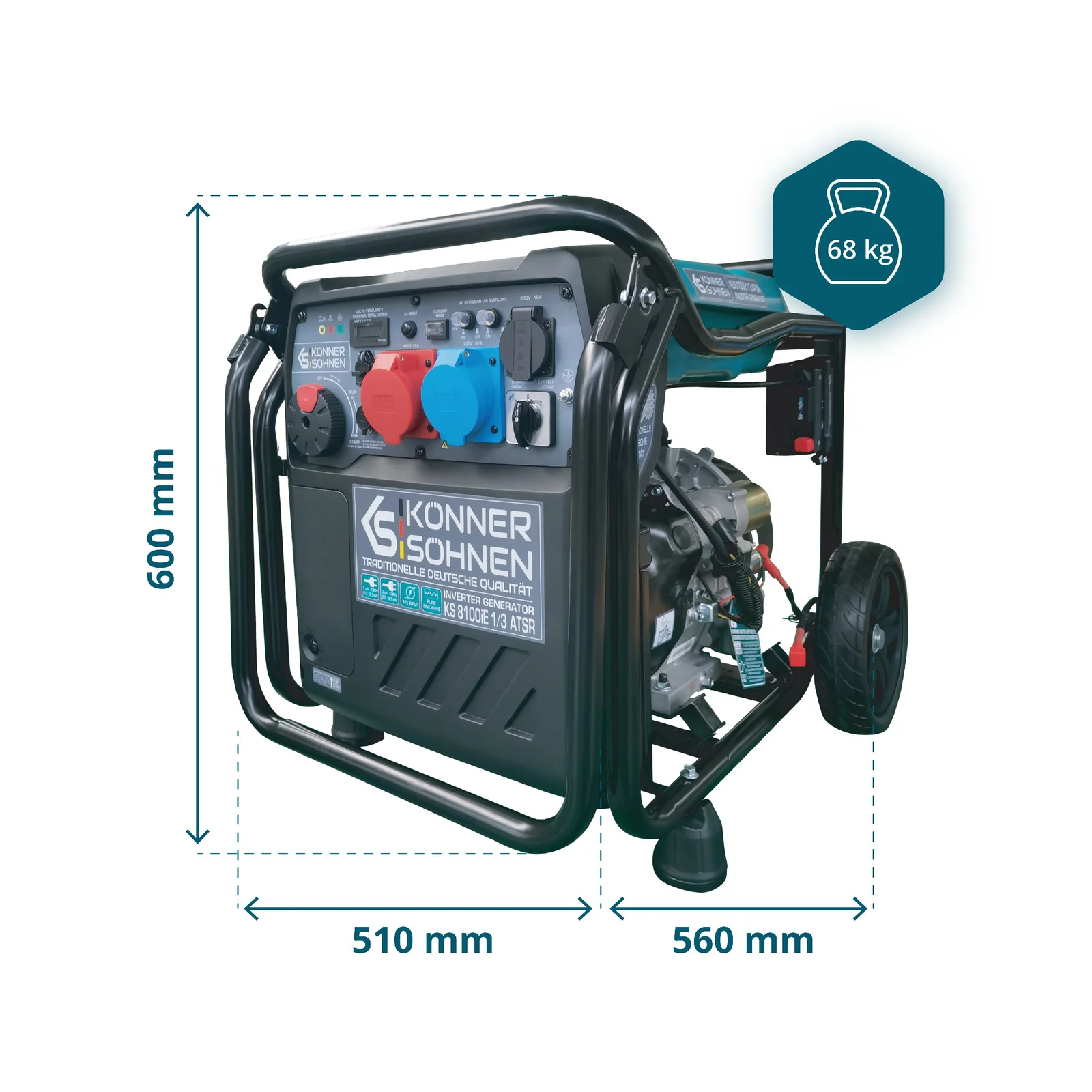 Konner & Sohnen KS 8100iE 1/3 ATSR Generator digital invertor 8.5kW, 230/400V, benzina [9]