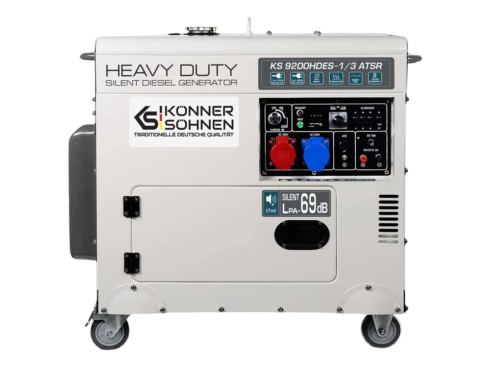 Generatoare Insonorizate - Konner & Sohnen KS 9200HDES-1/3 ATSR Generator insonorizat, 7.5 kW, 230/400V, Diesel, pornire electrica
