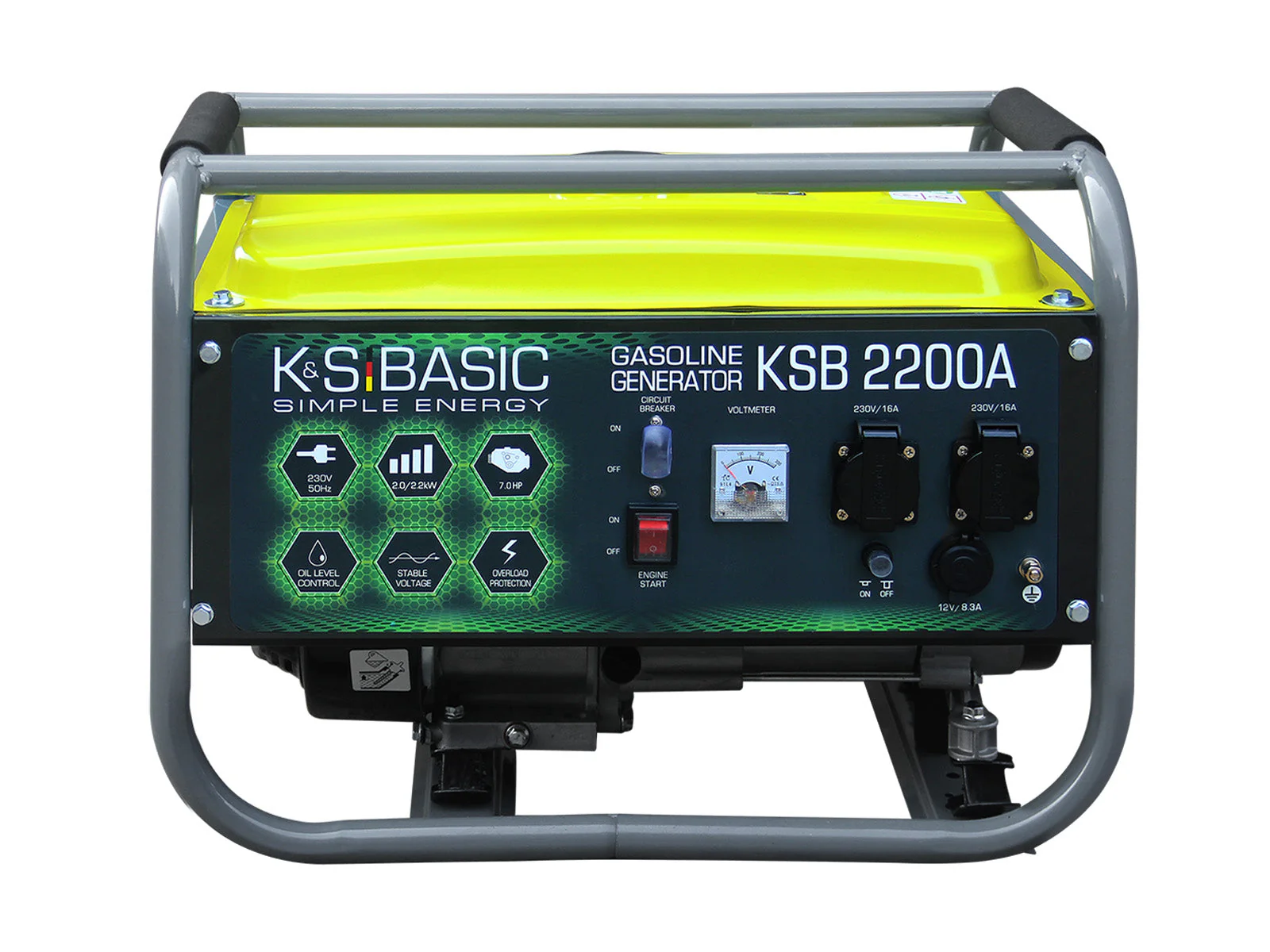 Generatoare Uz general - Konner & Sohnen KSB 2200A Generator de curent 2.2 kW, 230V, AVR, benzina, pornire manuala