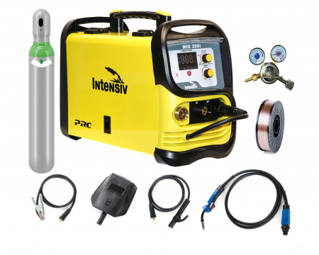 Aparate de sudura - Pachet complet sudura MIG/TIG/MMA MIG 200i INTENSIV + Butelie corgon 8l (plina) + reductor presiune IINTENSIV + rola 5kg sarma sudura otel