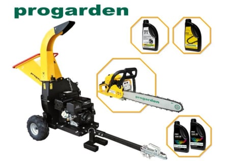 Tocatoare resturi vegetale - Pachet ProGARDEN TB120EN Tocator resturi vegetale, 15CP, benzina, 120mm + MF3545P Motoferastrau 450mm, 3.4CP + 4L ulei