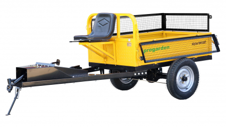 ProGARDEN Alpine RM500T Remorca cu tractiune 500kg cu obloane, 1 osie, prindere bolt pentru motocultor [1]