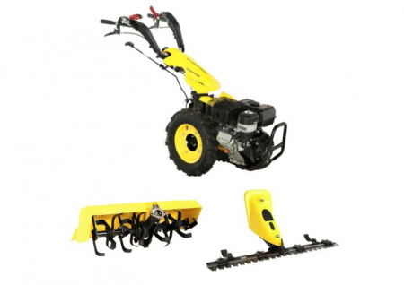 Pachete motocultoare - ProGARDEN Campo U16E motocultor multifunctional 14CP, benzina, EU V, pornire electrica, 3+2 viteze, reductor + FT90 freza tractata 900mm + BC120M bara cosire mobila 120cm