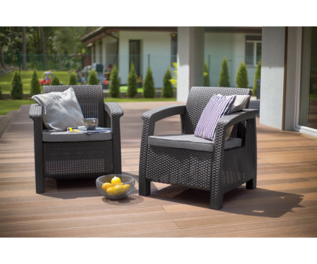 Set 2 fotolii de gradina Corfu Duo - Grafit/Gri Rece EE [2]