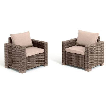 Scaune gradina - Set 2 fotolii gradina cappuccino Keter, California Cappuccino