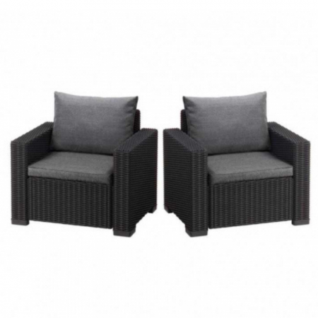 Scaune gradina - Set 2 fotolii gradina cappuccino Keter, California Grafit