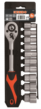 Noutati - Set de capete 1/2" cu clichet, 11 bucati