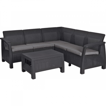 Set mobilier gradina - Set de gradina cu coltar - Corfu II Relax Grafit