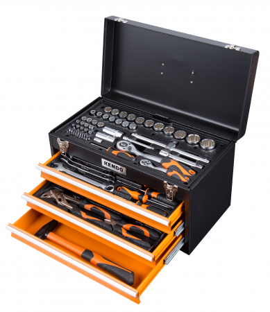 Noutati - Set de scule complet cu unitati de depozitare a sculelor, pentru utilizare in atelier sau garaj, 4 tavi, 86 bucati