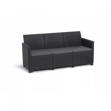 Set mobilier de gradina, Claire, ratan sintetic, grafit [1]