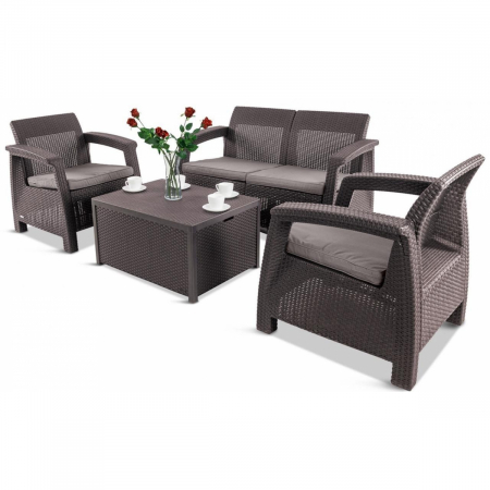 Set mobilier de gradina Corfu II BOX Maro/Gri-Taupe [1]