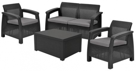 Set mobilier gradina - Set mobilier de gradina Corfu II DUO BOX Grafit/ Gri- rece