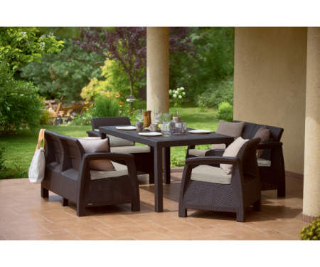 Set mobilier gradina - Set mobilier de gradina CORFU II FIESTA Maro/Gri-Taupe EE
