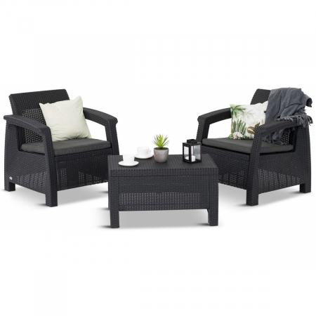 Set mobilier gradina - Set mobilier de gradina Corfu II Weekend Grafit/ Gri-rece