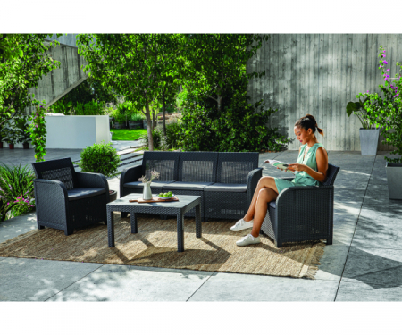 Set mobilier de gradina cu masa KETER ROSALIE 5 locuri gri [4]