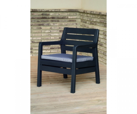 Set mobilier de gradina, Keter, Delano, imitatie lemn Grafit/ Gri-rece [2]
