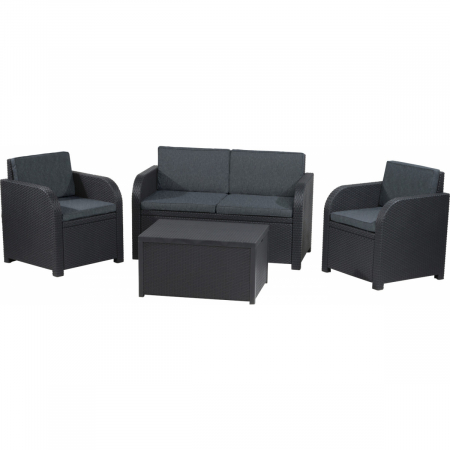 Set mobilier de gradina Modena cu masuta de depozitare, grafit [1]