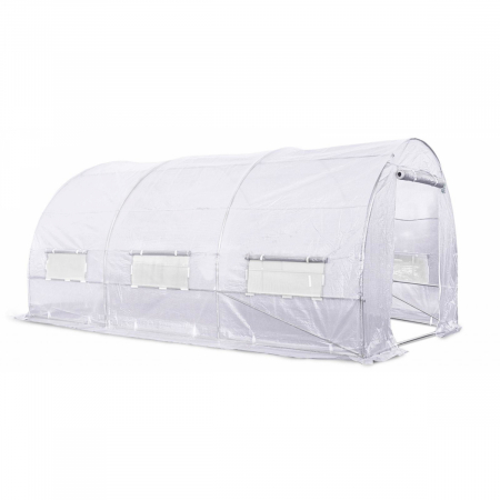 Solarii gradina - Solar gradina alb cu schelet metalic 4.5 x 3 m