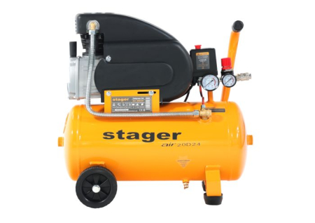 Stager Air 20D24 compresor aer, 24L, 8bar, 200L/min, monofazat, angrenare directa [2]