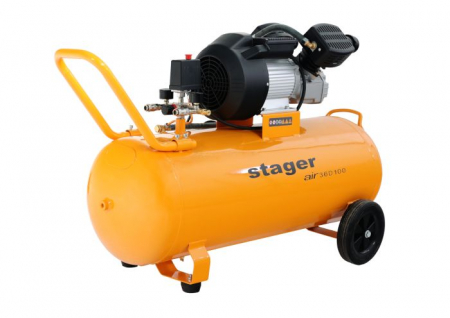 Stager Air 36D100 compresor aer, 100L, 10bar, 356L/min, monofazat, angrenare directa [1]