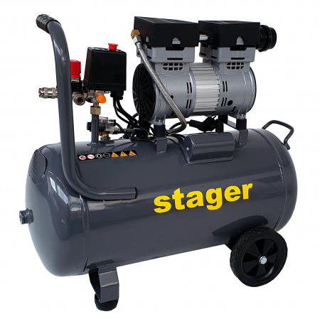 Stager HM0.75JW/50 compresor aer, 50L, 8bar, 135L/min, monofazat, angrenare directa, silentios [1]