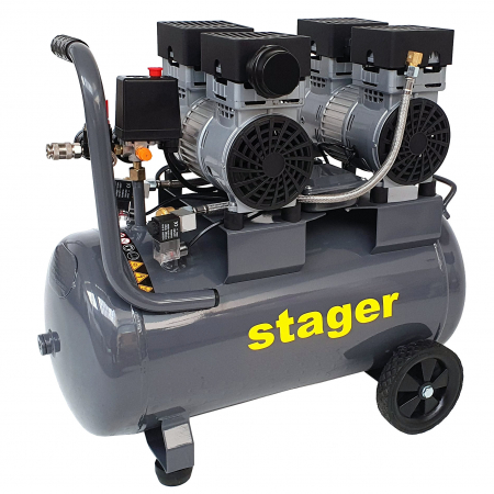 Stager HM0.75x2JW/50 compresor aer, 50L, 8bar, 270L/min, monofazat, angrenare directa, silentios [1]
