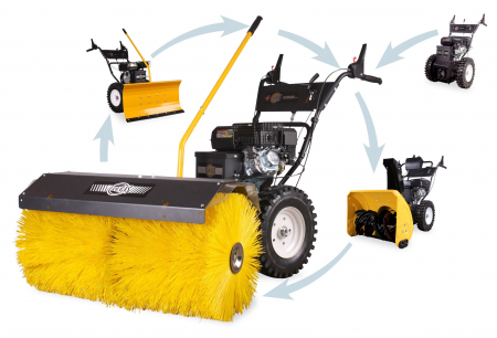 Curte si gradina - Texas Combi 800TG basis utilaj multifunctional pentru tuns gazon, freza zapada, matura rotativa, 5CP, 4+1, benzina, la sfoara